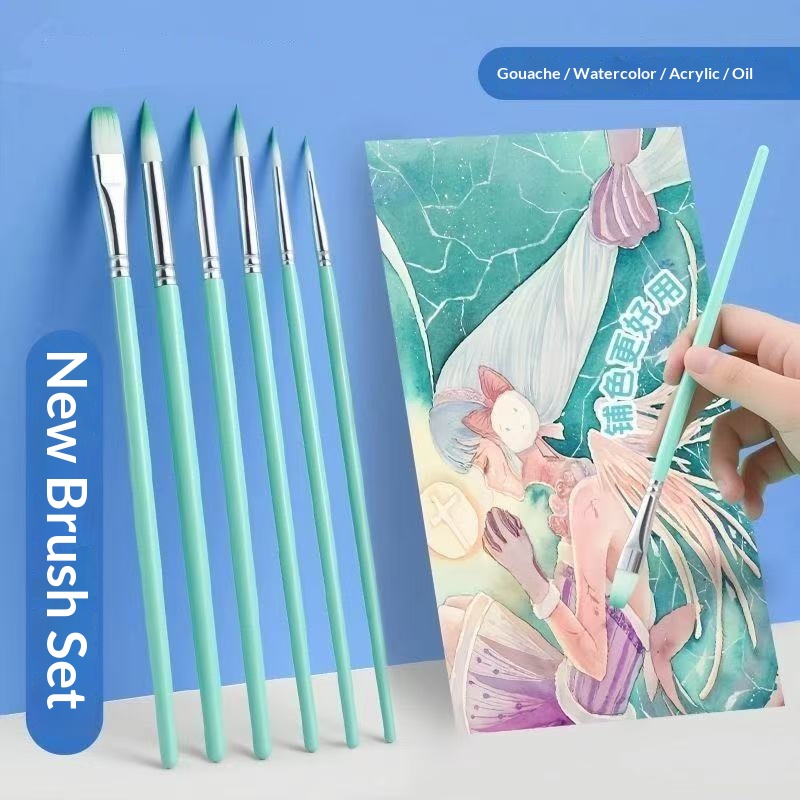6 Pcs Set Nylon Hair Watercolo - Gouache Paint Set ulasan dan harga