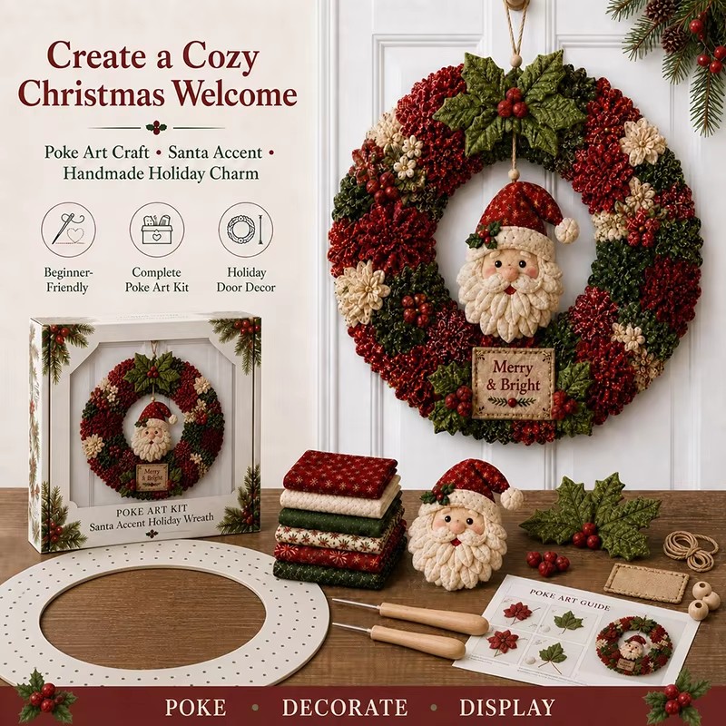 3D Christmas Fabric Poke Art K - Art Craft Kit ulasan dan harga
