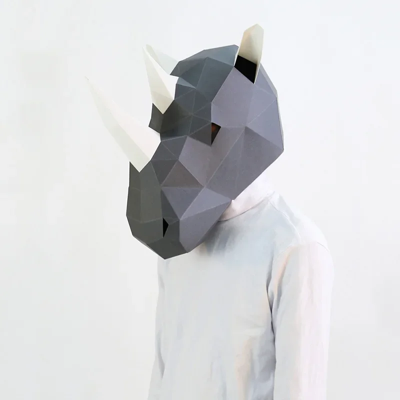 Rhinoceros Adult Head Mask Pap - Art Craft Cardboard ulasan dan harga