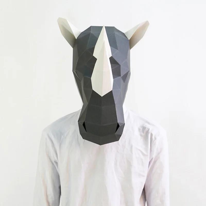 Rhinoceros Adult Head Mask Pap - Art Craft Cardboard ulasan dan harga