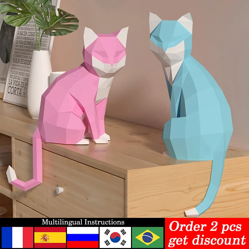 1 Pair Lovers Cat Animal Decor - Art Craft Cardboard ulasan dan harga